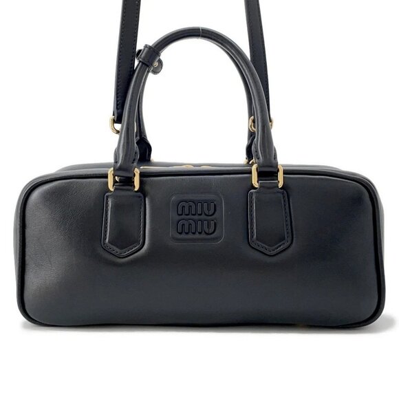 Miu Miu Handbags - MIUMIU Arkady 2WAY Handbag Leather Black